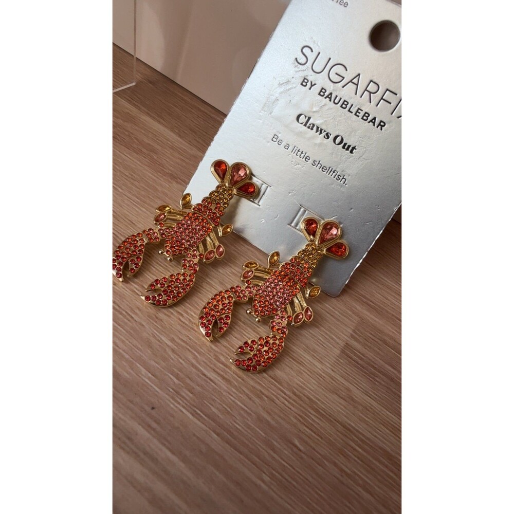 Lobster Rhinestone Earrings | sugarfix - Picture 2 of 2